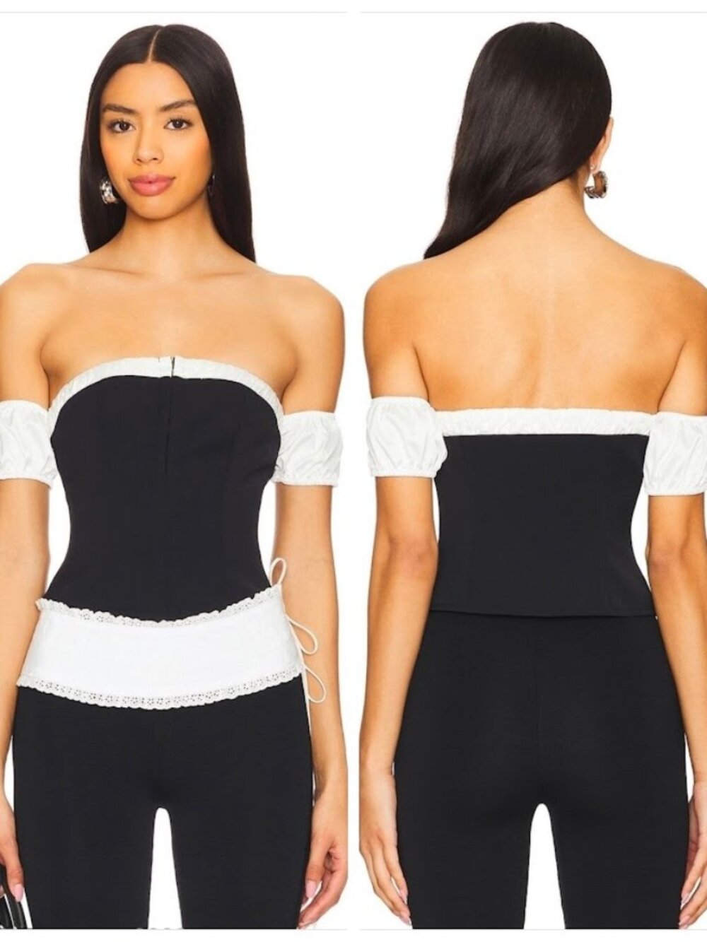NWOT MORE TO COME Caitlyn Off Shoulder Top In Black Size XS